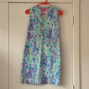 NWOT Lilly Pulitzer Sherryn Shift Dress in Blue Oasis Tint Swim Shady
